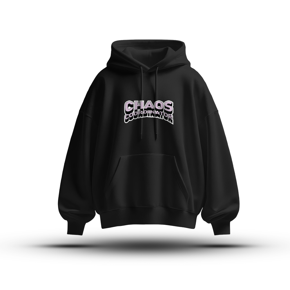 Unisex Chaos Cordinator Oversized Heavy Hoodie Black