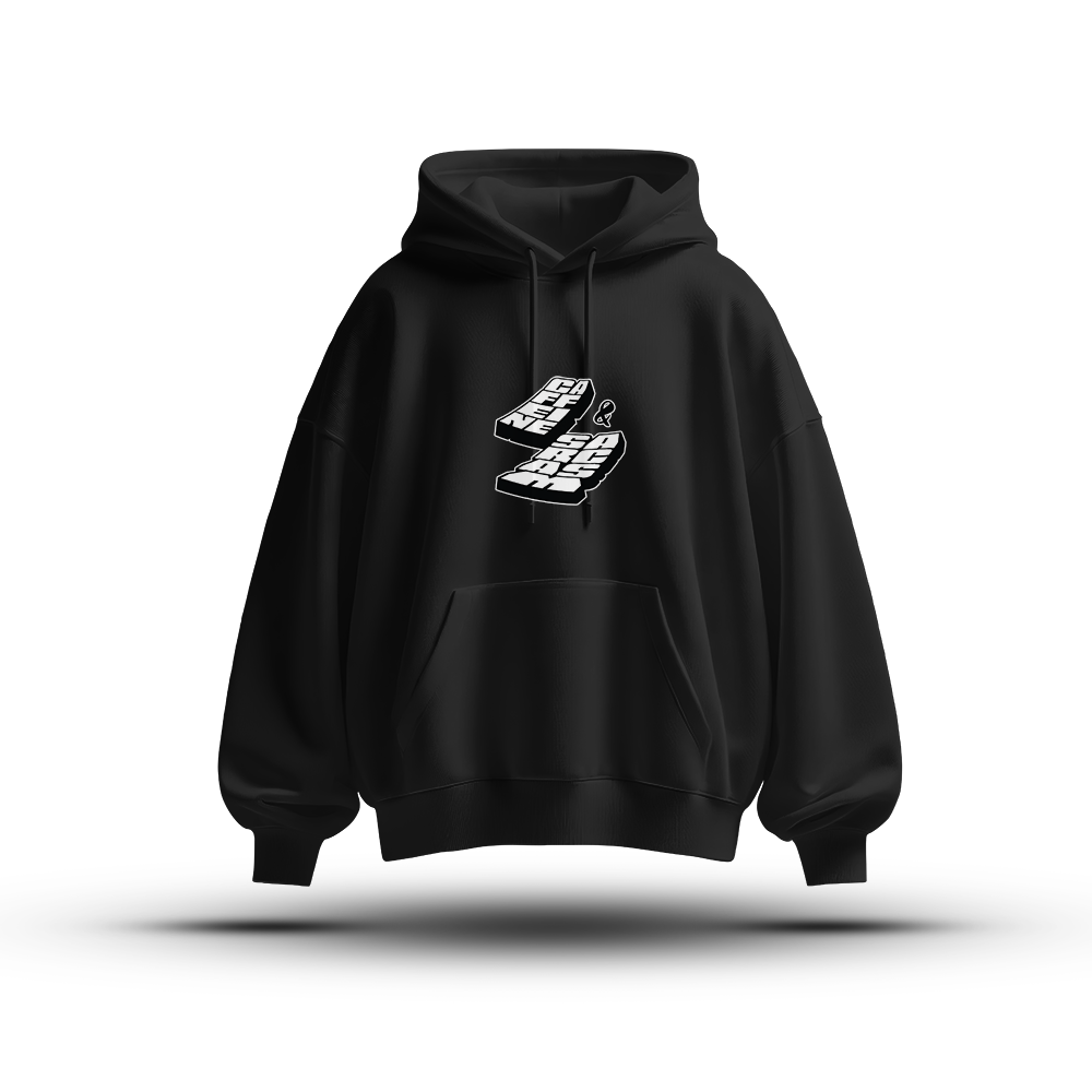 Unisex Sarcasm & Caffeine Oversized Heavy Hoodie Black