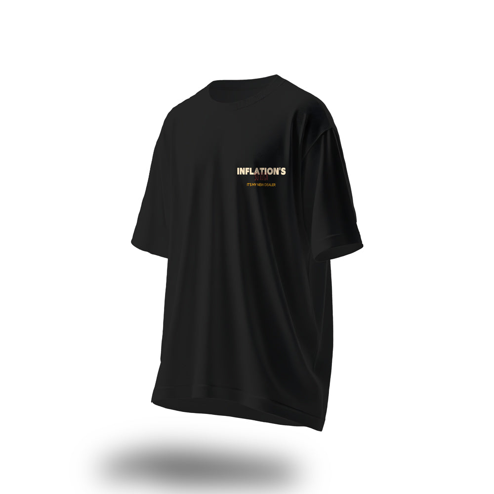 Unisex High on Inflation Oversized T-Shirt Black