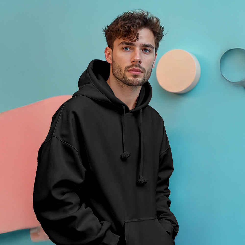 Unisex Black Oversized Heavy Hoodie
