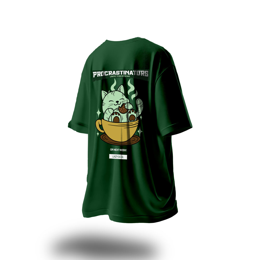 Unisex Procrastinator Assemble Oversized T-Shirt Green