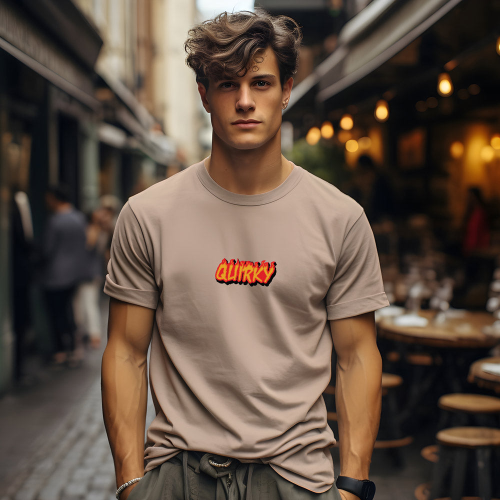 Unisex Quirky Regular Fit T-Shirt Peach