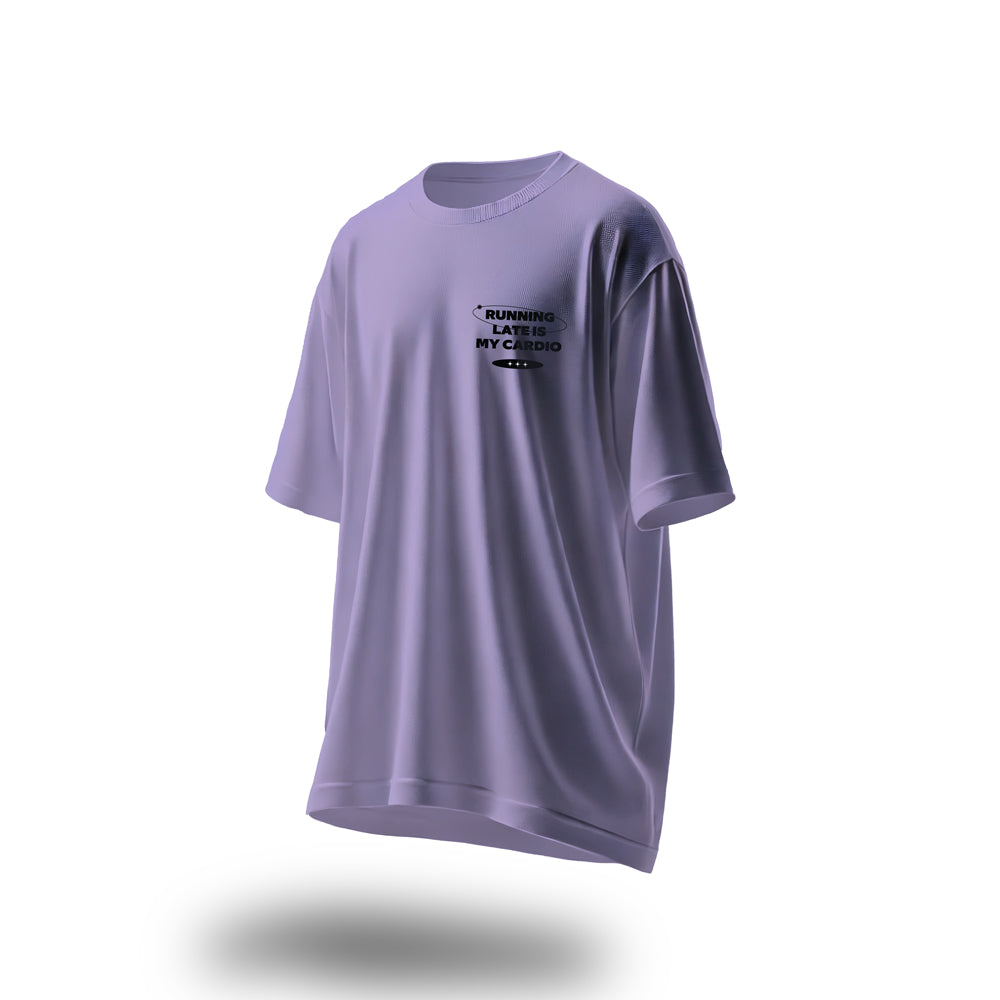 Running Late is my Cardio Oversized T-Shirt Lavender