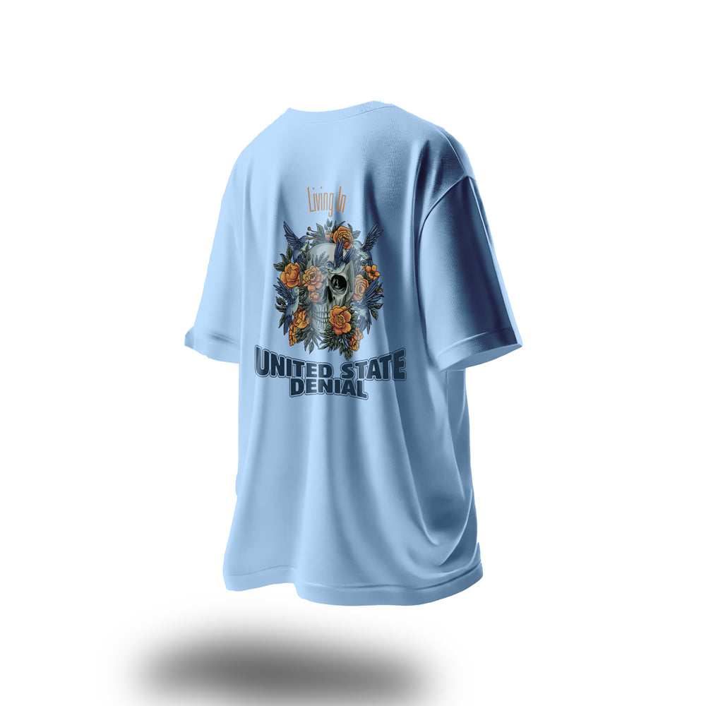 United State of Denial Oversized T-Shirt Light Blue