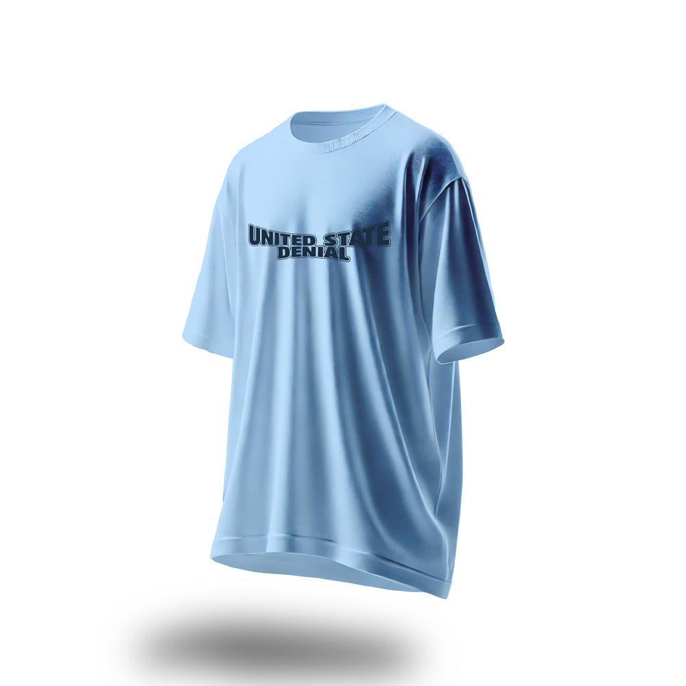 United State of Denial Oversized T-Shirt Light Blue