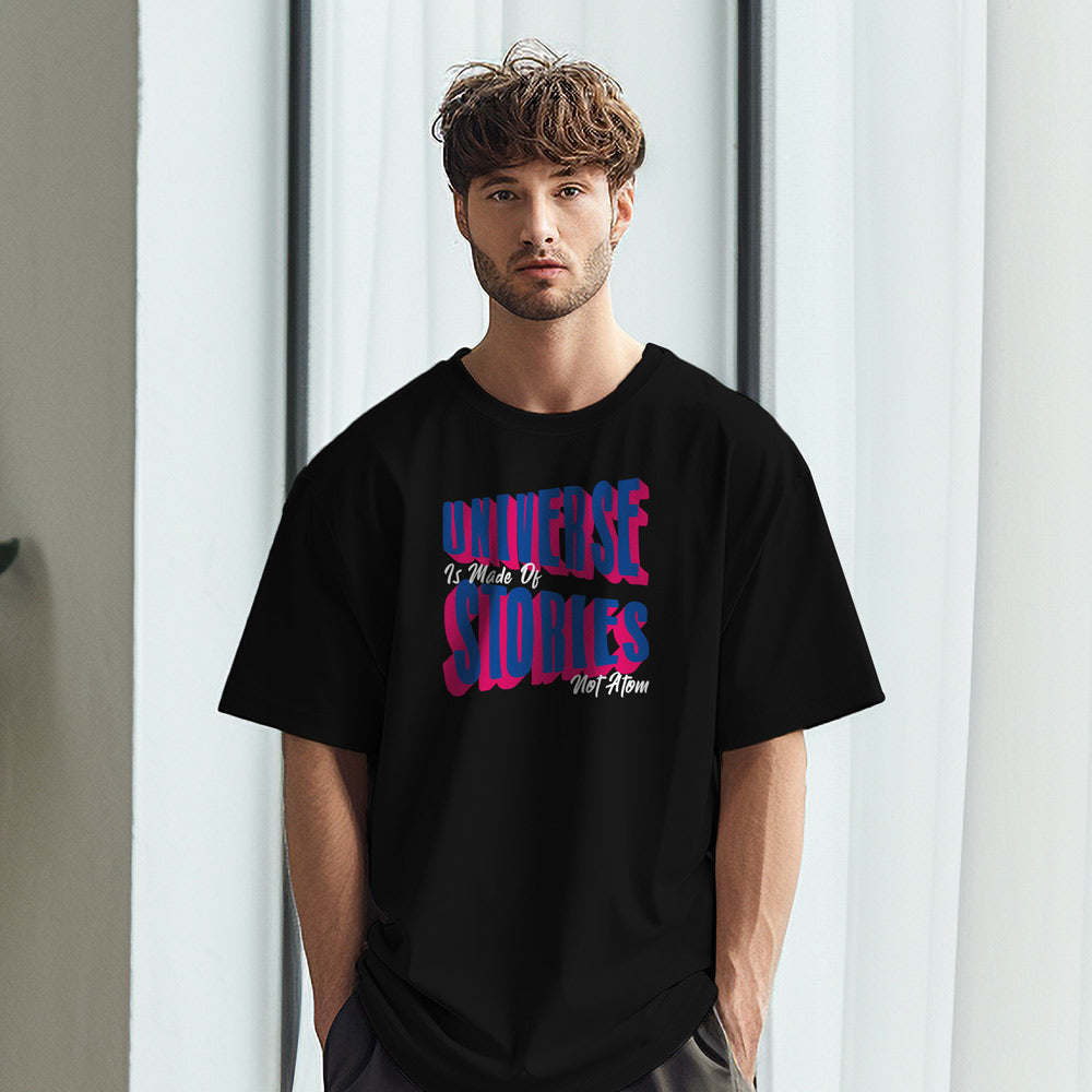 Universe Is Made Of Stories Oversized T-Shirt Black
