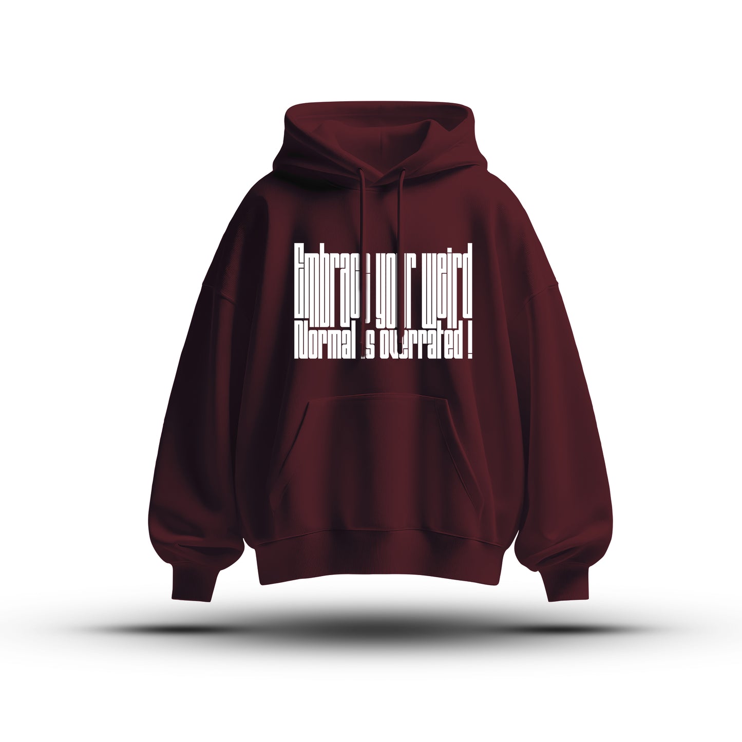 Weird Oversized Heavy Hoodie Maroon