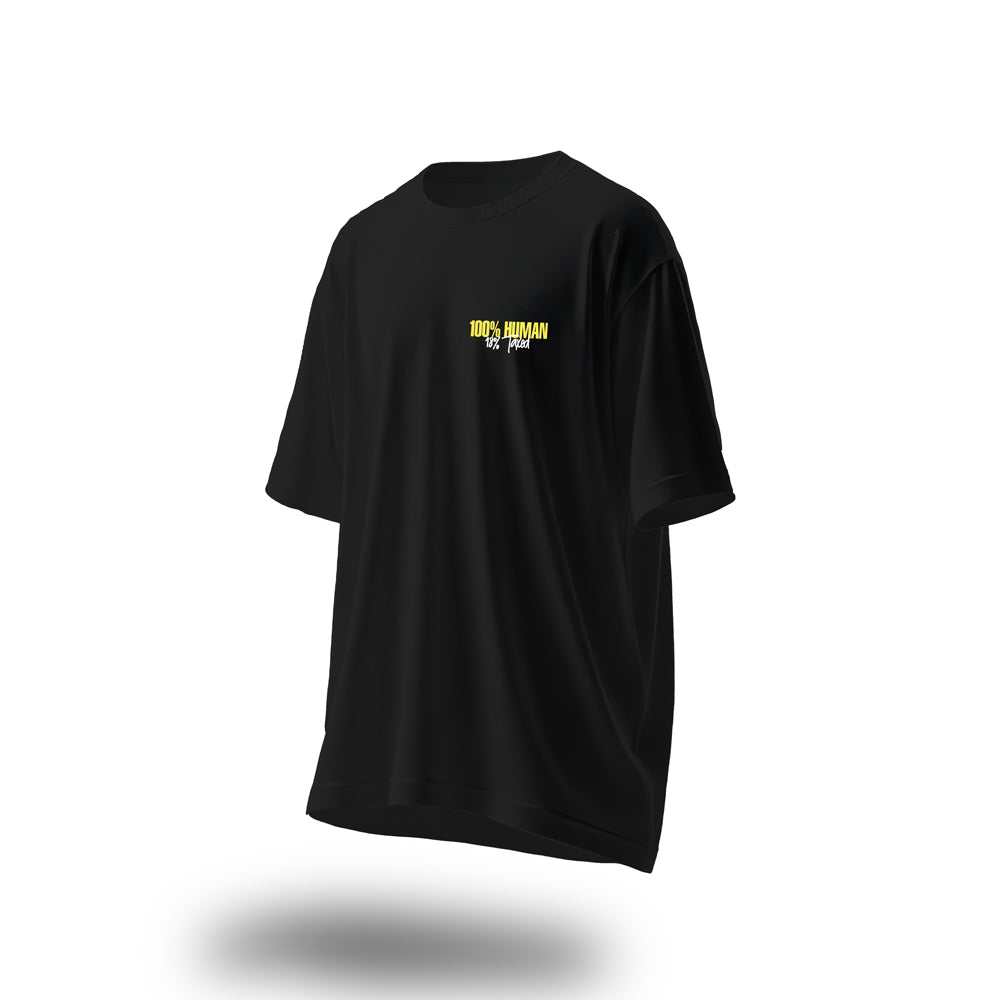 Unisex 100% Human 18% Taxed Oversized T-Shirt Black