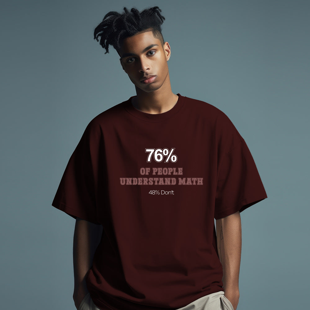 Unisex 76% People Puzzle Oversized T-Shirt Maroon