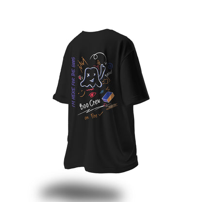 Unisex Boo Crew Oversized T-Shirt Black