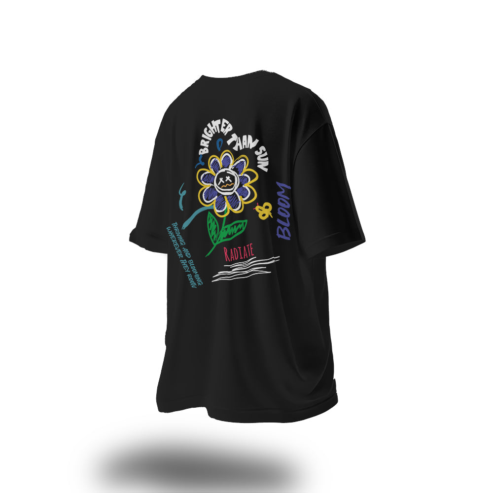 Unisex Brighter Than Sun Oversized T-Shirt Black