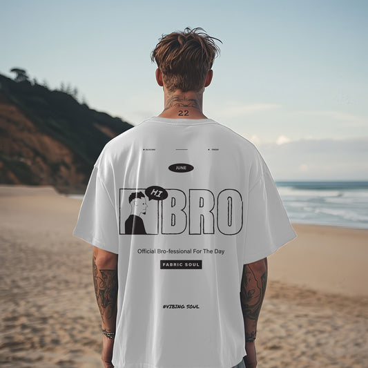 Unisex Bro Fessional Oversized Heavy T-Shirt White