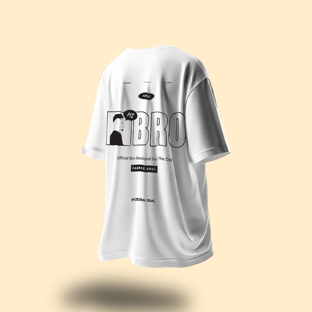 Unisex Bro Fessional Oversized Heavy T-Shirt White