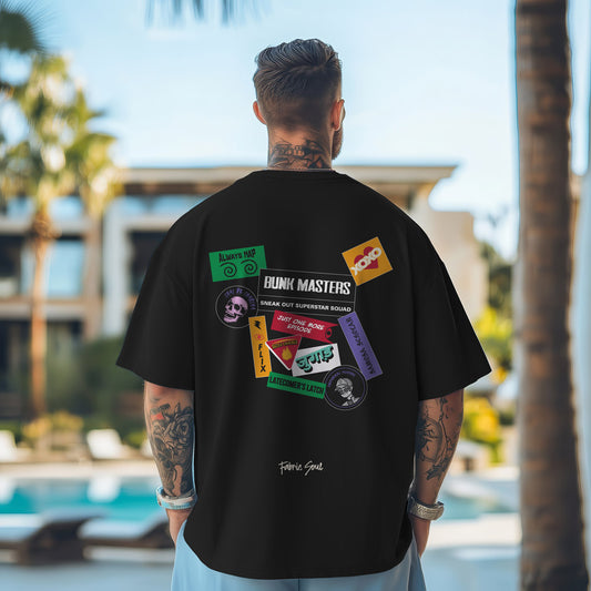 Unisex Bunk Master Oversized Heavy T-Shirt Black