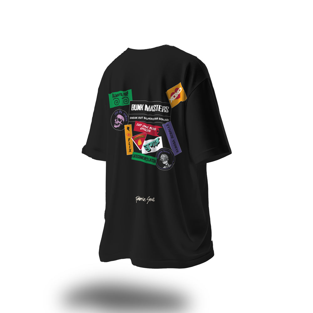 Unisex Bunk Master Oversized Heavy T-Shirt Black