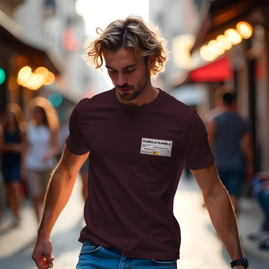 Unisex Cubicle Rumble Regular Fit T-Shirt Maroon