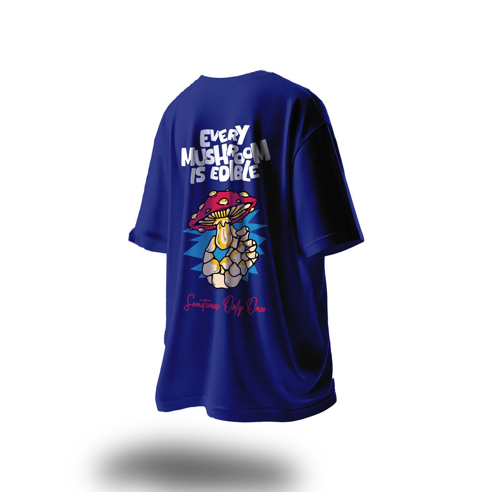 Unisex Edible Mushroom Oversized T-Shirt Royal Blue