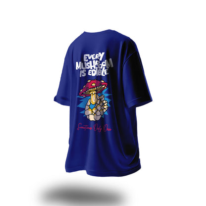 Unisex Edible Mushroom Oversized T-Shirt Royal Blue