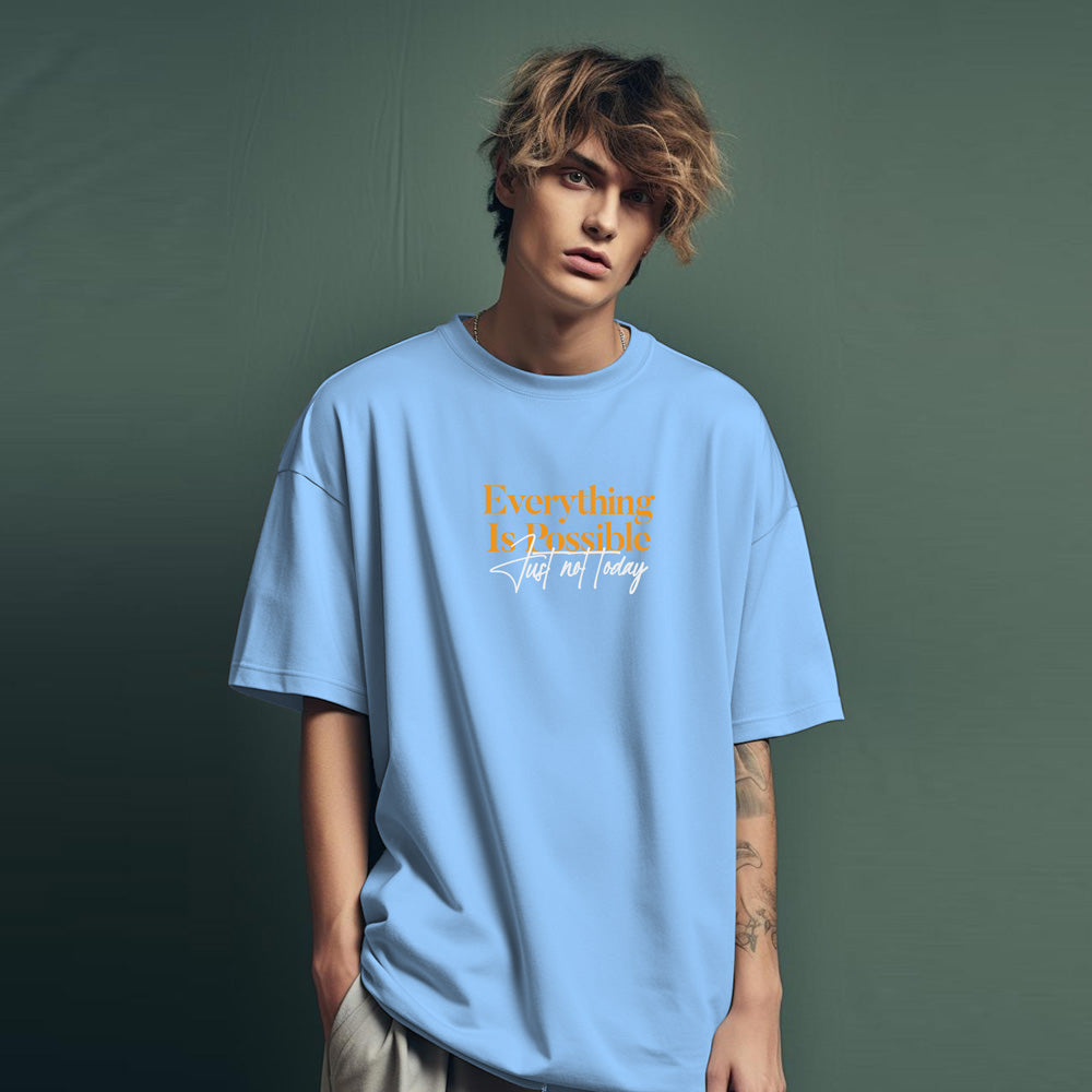 Unisex Everything is Possible Oversized T-Shirt Light Blue
