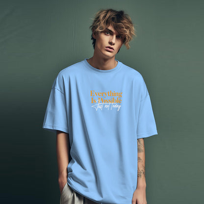 Unisex Everything is Possible Oversized T-Shirt Light Blue