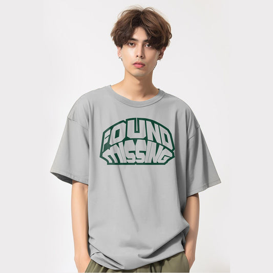 Unisex Found Missing Oversized T-Shirt Grey