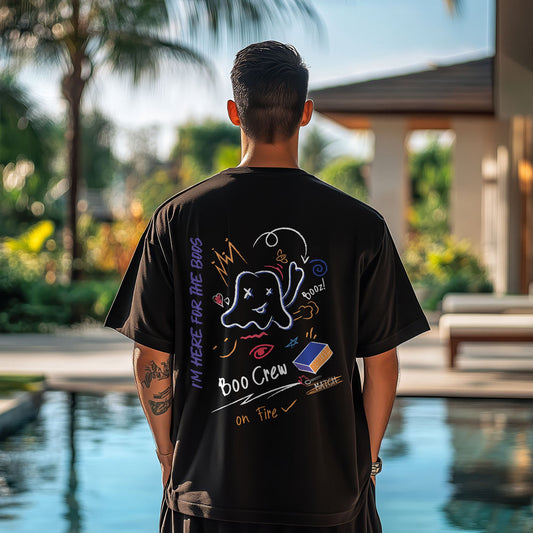 Unisex Boo Crew Oversized T-Shirt Black