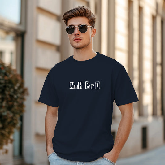 Unisex NaH BrO Regular Fit T-Shirt Navy Blue