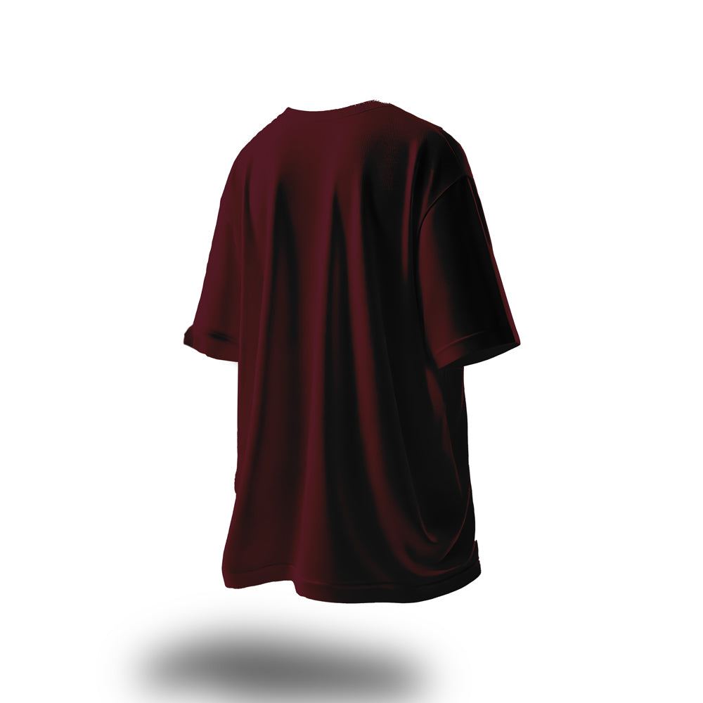 Unisex Maroon Oversized T-Shirt