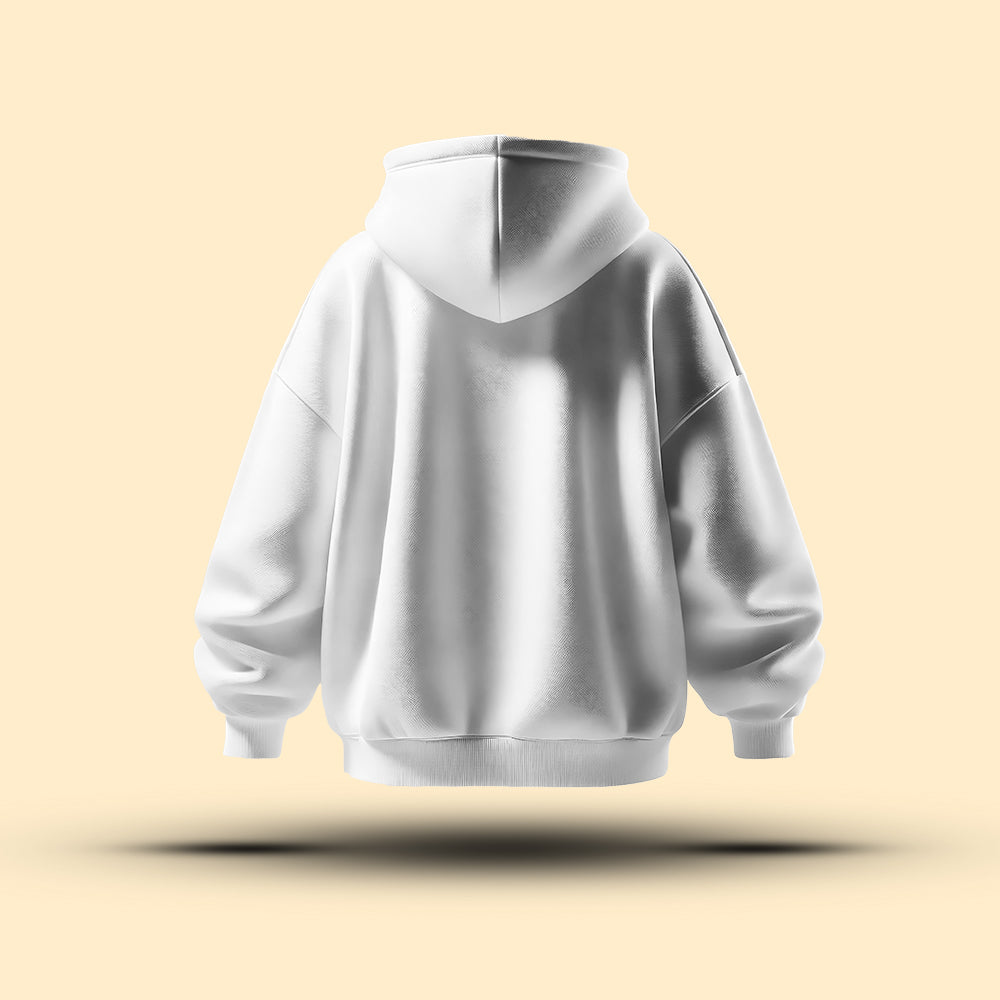 Unisex White Oversized Heavy Hoodie