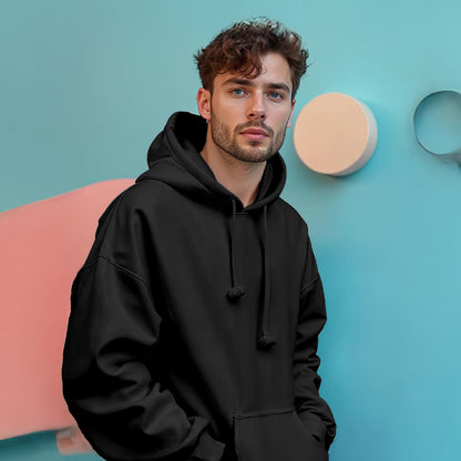 Unisex Black Oversized Heavy Hoodie