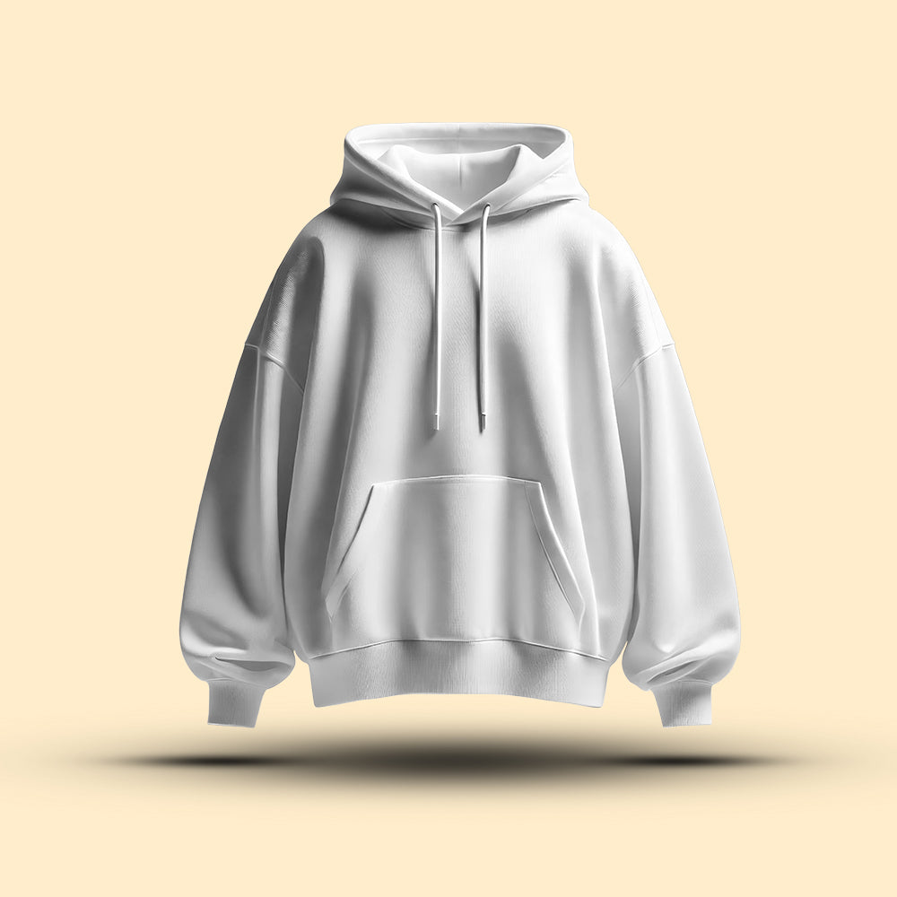 Unisex White Oversized Heavy Hoodie