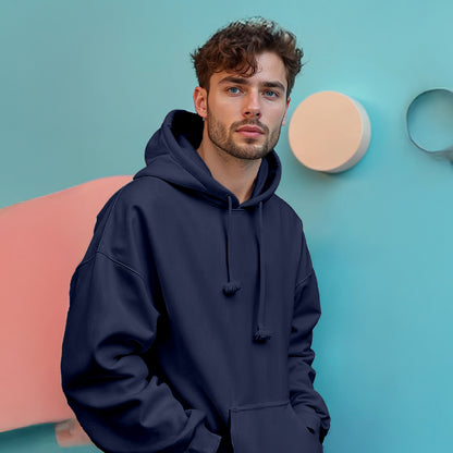 Unisex Navy Blue Oversized Heavy Hoodie