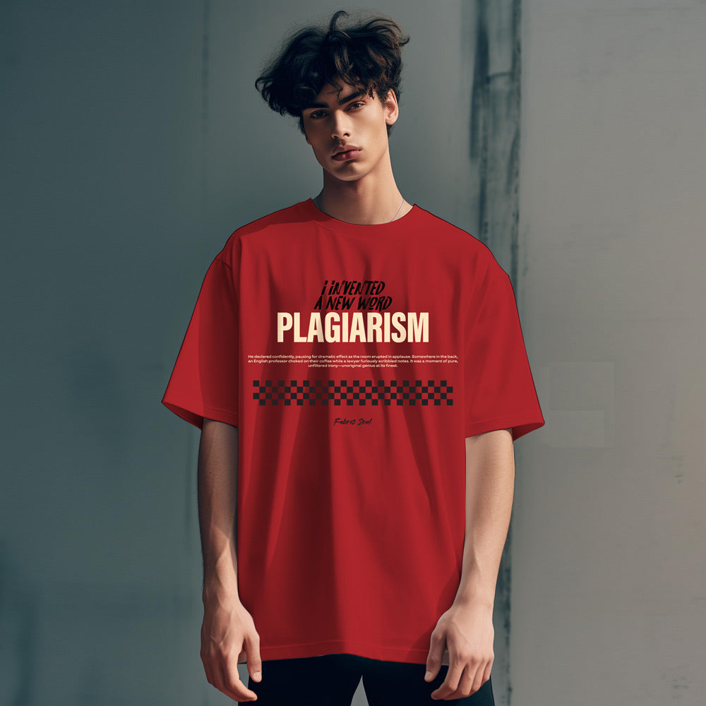 Plagiarized Oversized T-Shirt Red