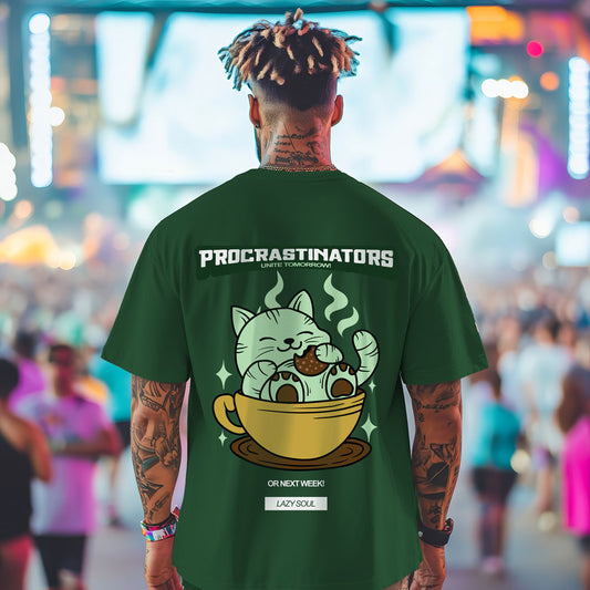 Unisex Procrastinator Assemble Oversized T-Shirt Green