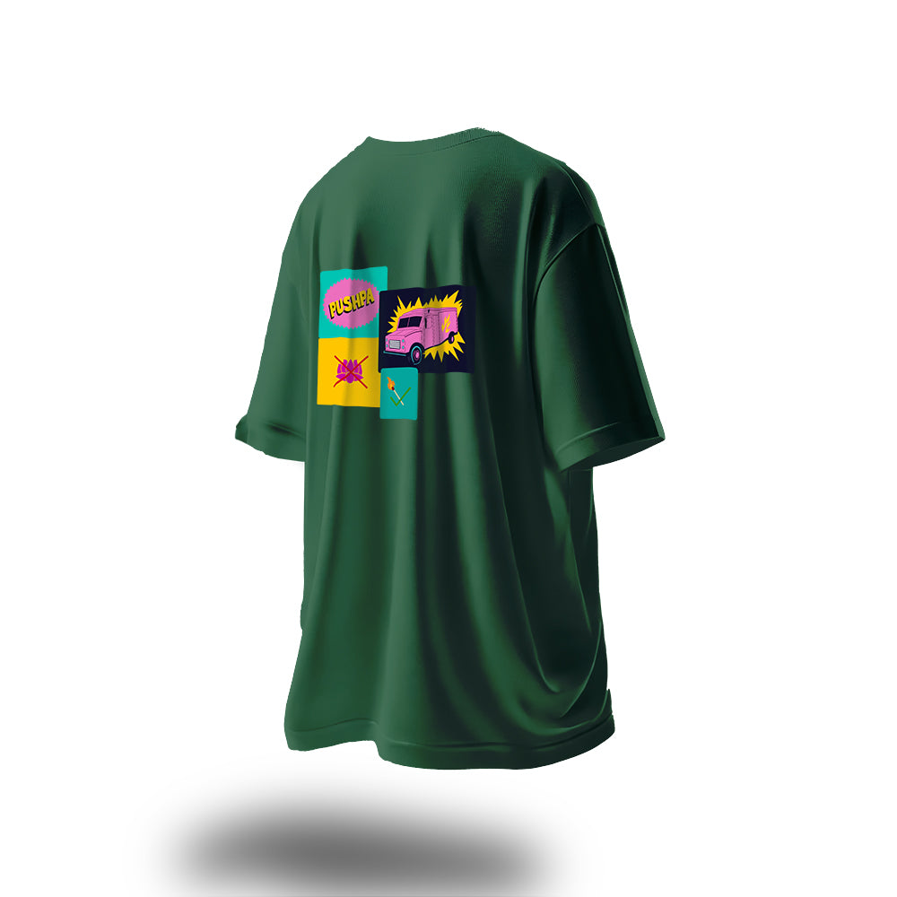 Unisex Fire Nahi Flower Hai Oversized T-Shirt Green