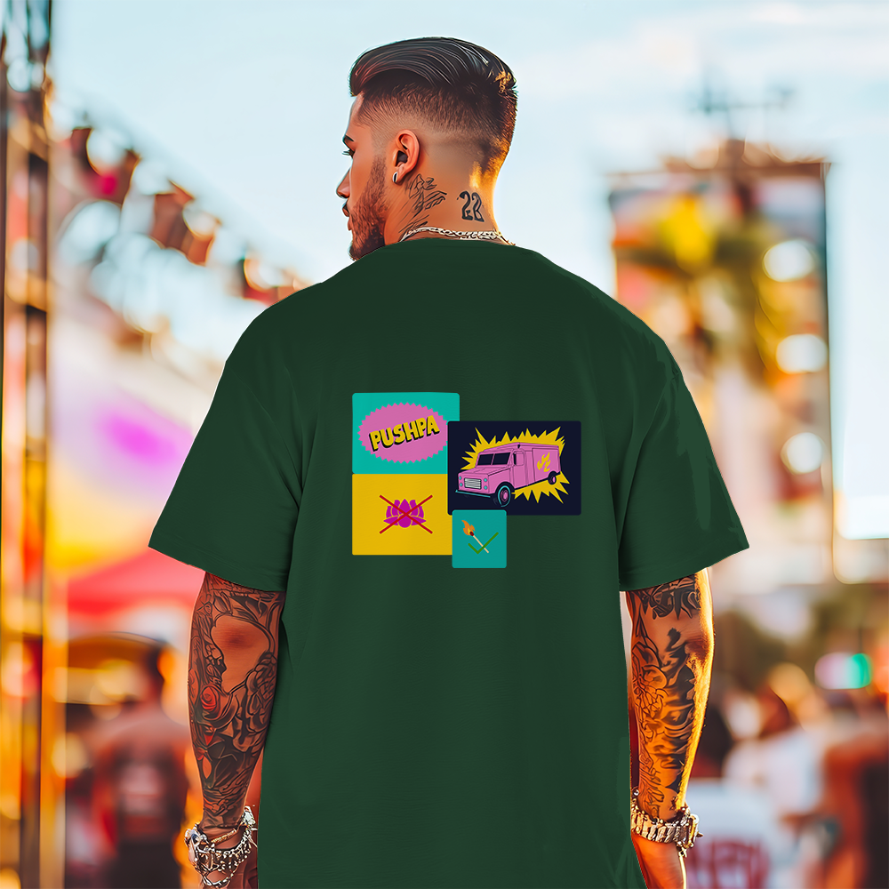 Unisex Fire Nahi Flower Hai Oversized T-Shirt Green
