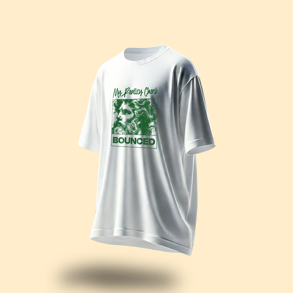 Unisex Reality Check Bounced Oversized Heavy T-Shirt White