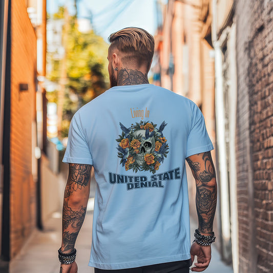 United State of Denial Oversized T-Shirt Light Blue