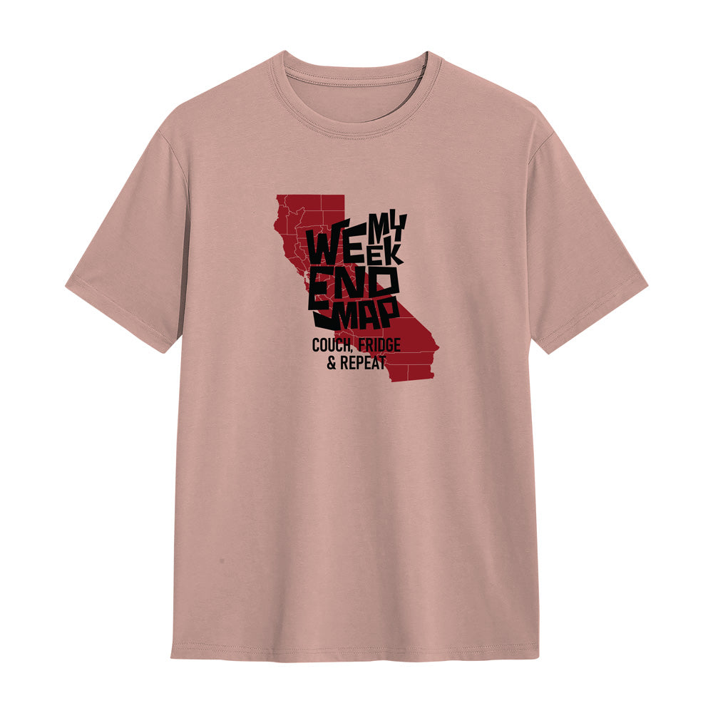 Weekend Map Crew Fit T-Shirt Mushroom