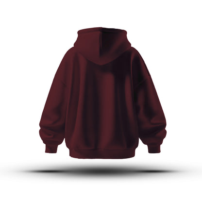 Weird Oversized Heavy Hoodie Maroon