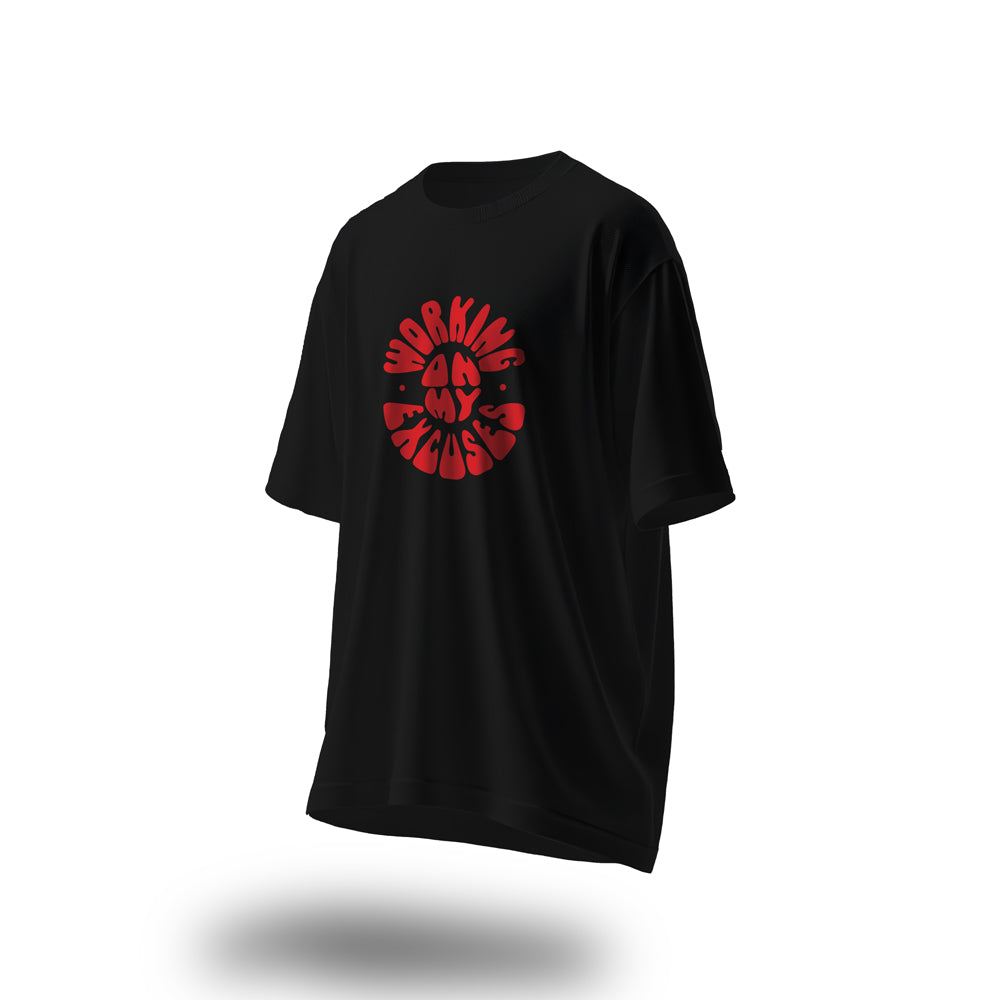 Working On My Excuses Oversized T-Shirt Black